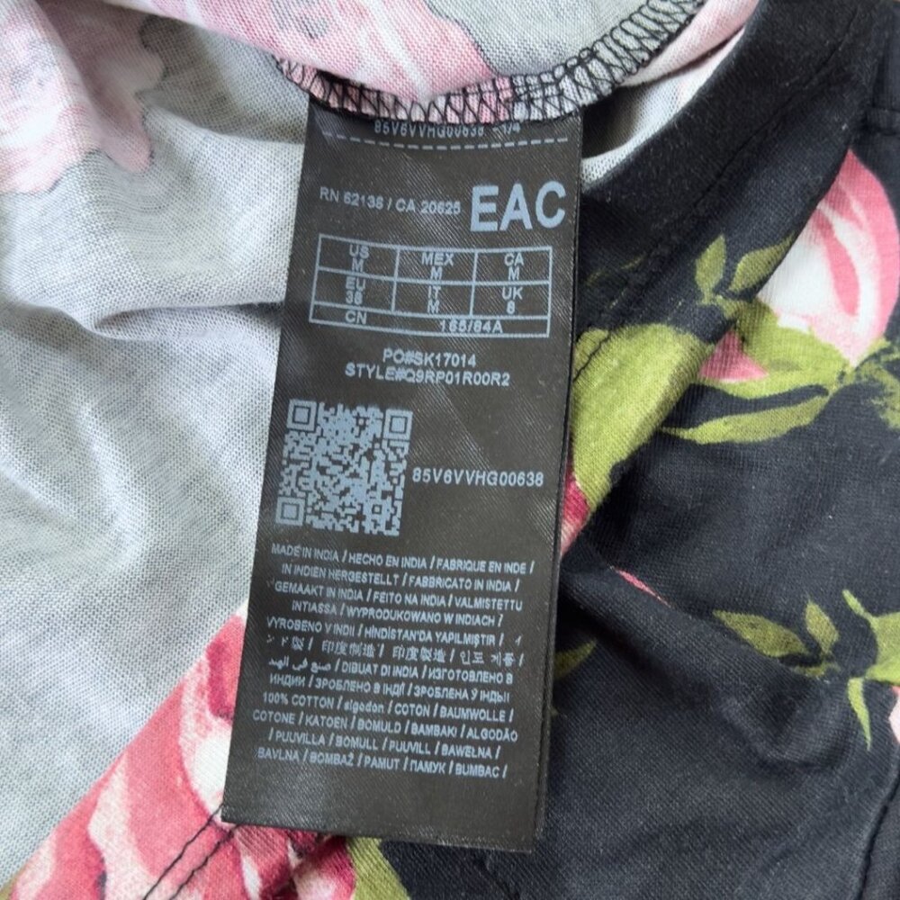 Guess Floral Baby Doll Tee Cotton Tshirt Sequins Roses Size Medium Y2K - Picture 4 of 6